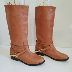 RLL Tan Leather Tall Ralph Lauren Riding Boots Womens SZ5.5B
